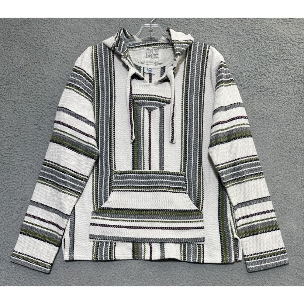 Original Senor Lopez Hoodie Woven Baja Drug Rug Hooded Made In Mexico Mens M